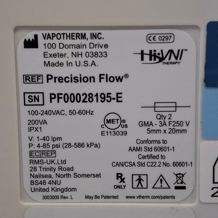 Vapotherm Precision Flow Meter Humidifier