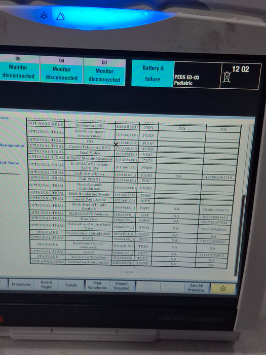GE Healthcare Carescape B450 Critical Care Patient Monitor