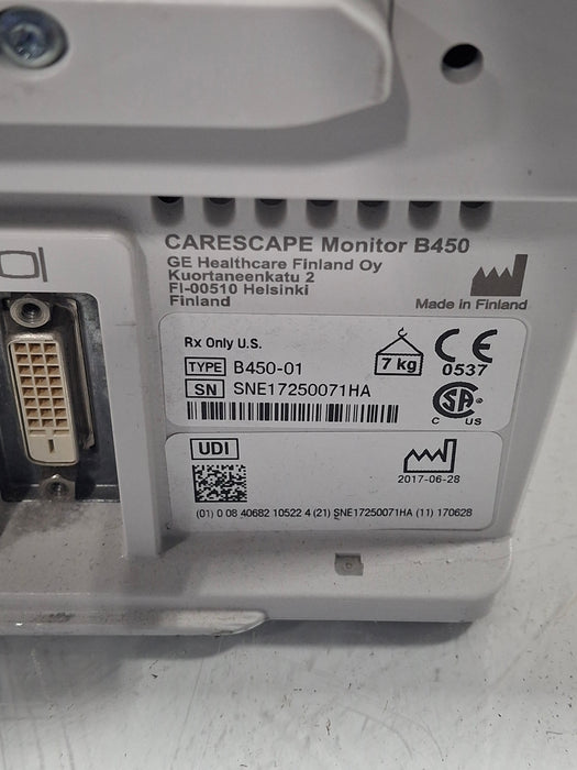 GE Healthcare Carescape B450 Critical Care Patient Monitor