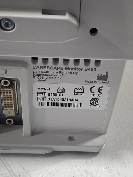 GE Healthcare Carescape B450 Emergency Care Patient Monitor