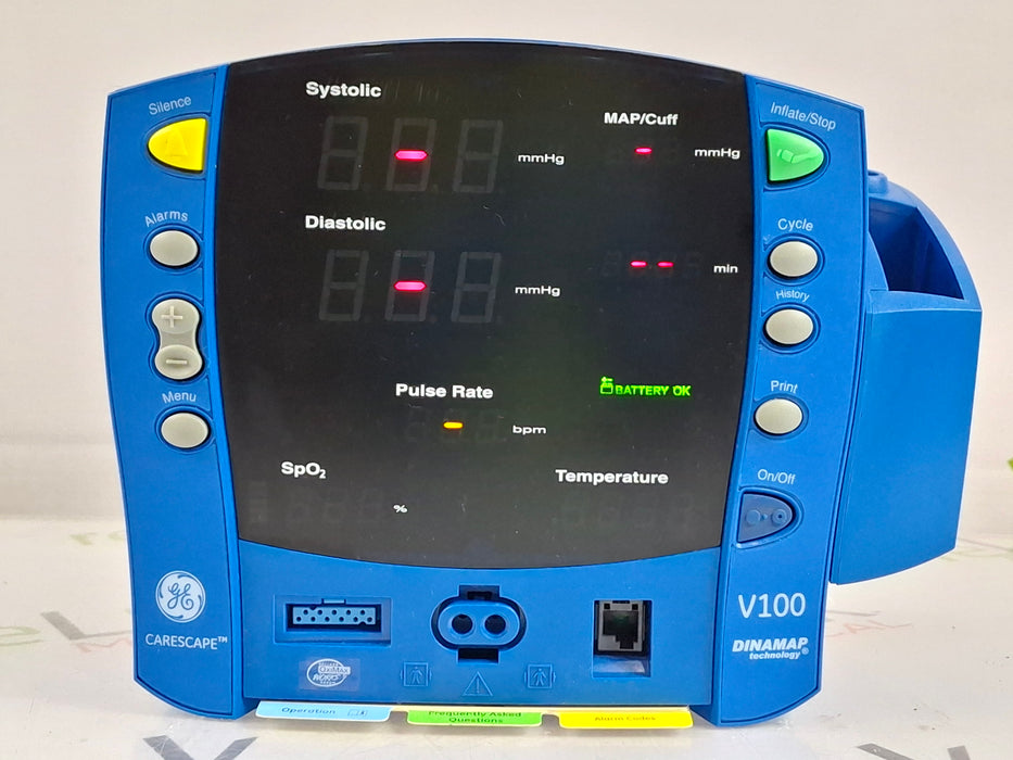 GE Healthcare Dinamap V100 - NIBP, SpO2, Temp Vital Signs Monitor