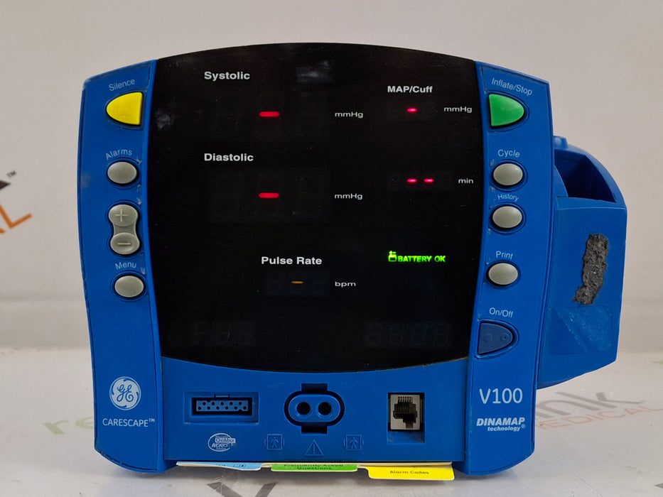 GE Healthcare Dinamap V100 - NIBP, SpO2, Temp Vital Signs Monitor