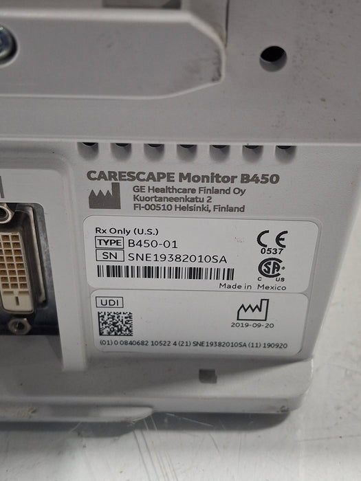 GE Healthcare Carescape B450 Post Anesthesia Care Patient Monitor