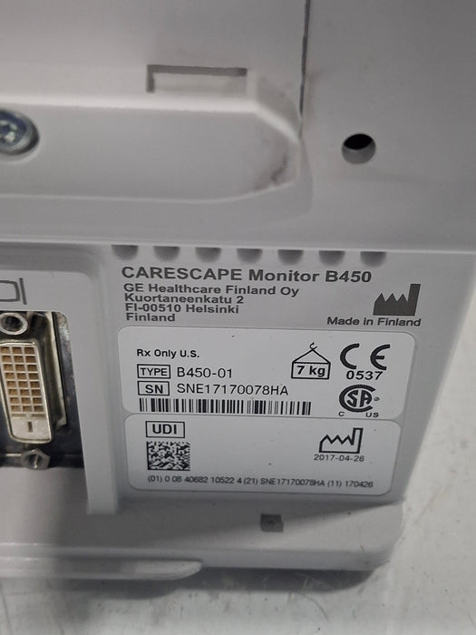 GE Healthcare Carescape B450 Critical Care Patient Monitor