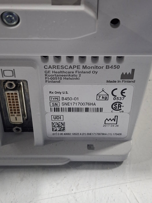 GE Healthcare Carescape B450 Critical Care Patient Monitor