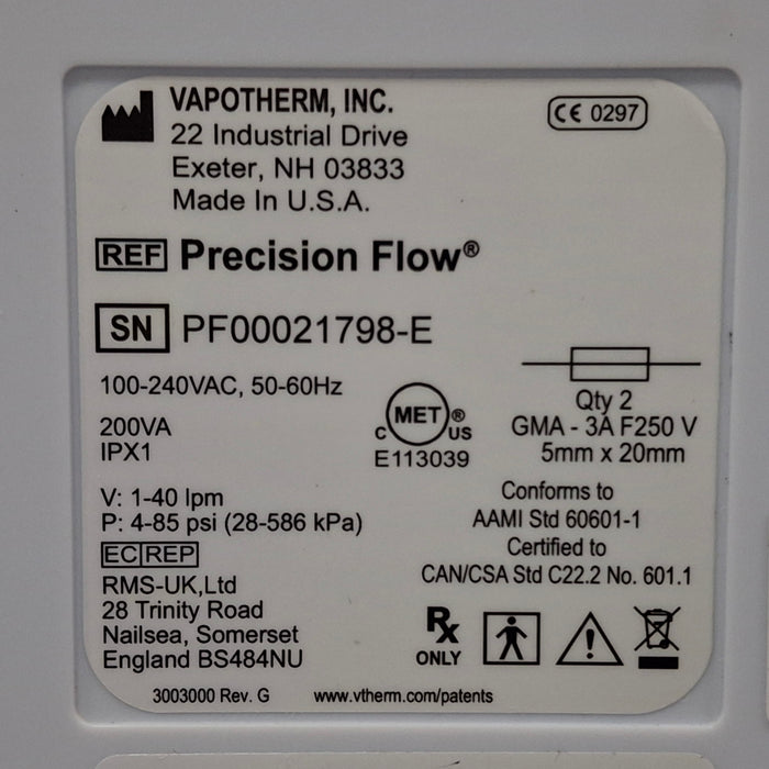 Vapotherm Precision Flow Meter Humidifier