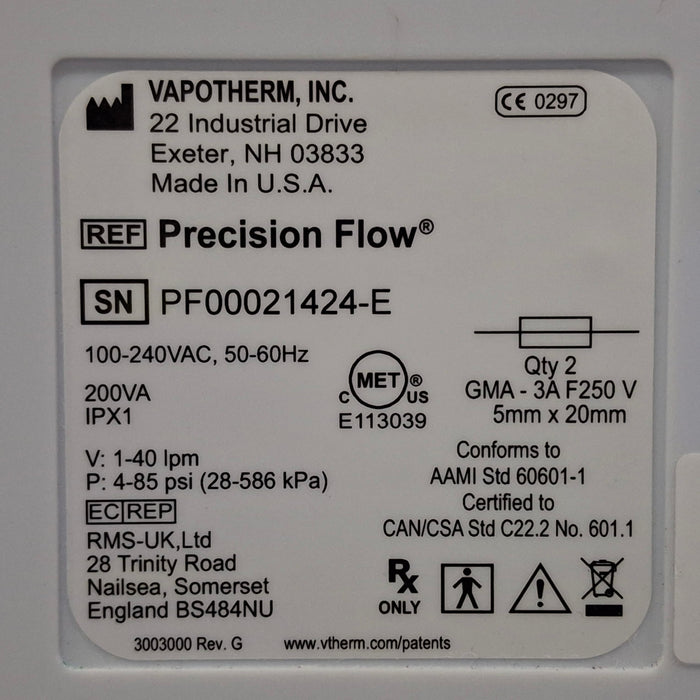 Vapotherm Precision Flow Meter Humidifier