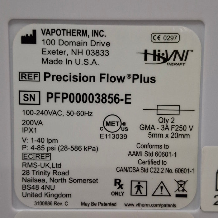 Vapotherm Precision Flow Plus Meter Humidifier