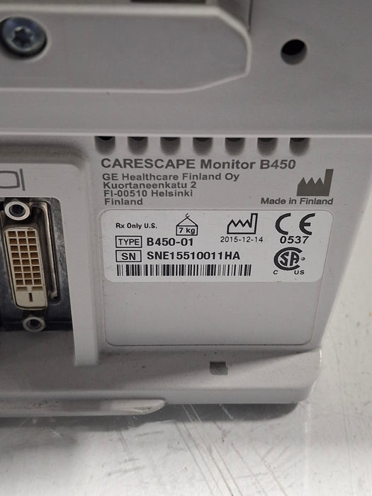 GE Healthcare Carescape B450 Emergency Care Patient Monitor