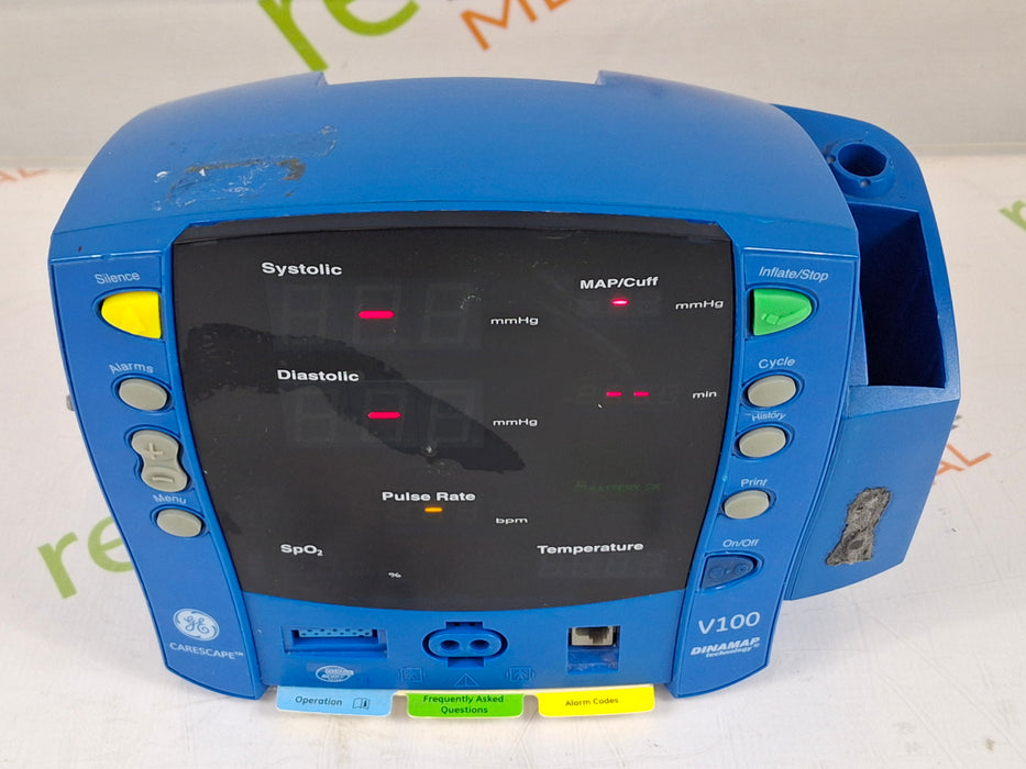 GE Healthcare Dinamap V100 - NIBP, SpO2, Temp Vital Signs Monitor