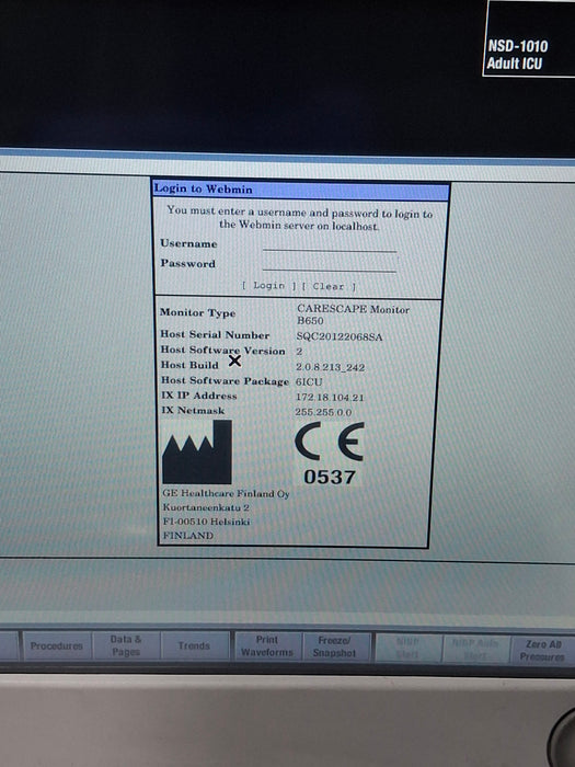 GE Healthcare GE Healthcare Carescape B650 Critical Care Patient Monitor Patient Monitors reLink Online
