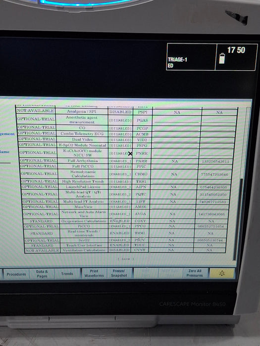 GE Healthcare Carescape B450 Critical Care Patient Monitor