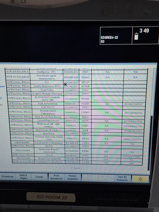 GE Healthcare Carescape B450 Emergency Care Patient Monitor