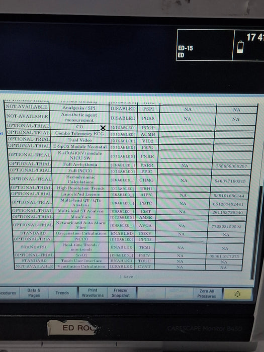 GE Healthcare Carescape B450 Emergency Care Patient Monitor