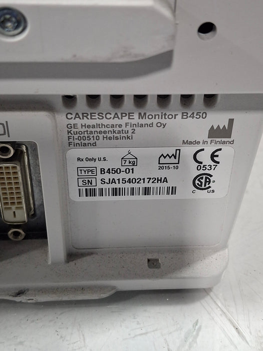 GE Healthcare Carescape B450 Emergency Care Patient Monitor
