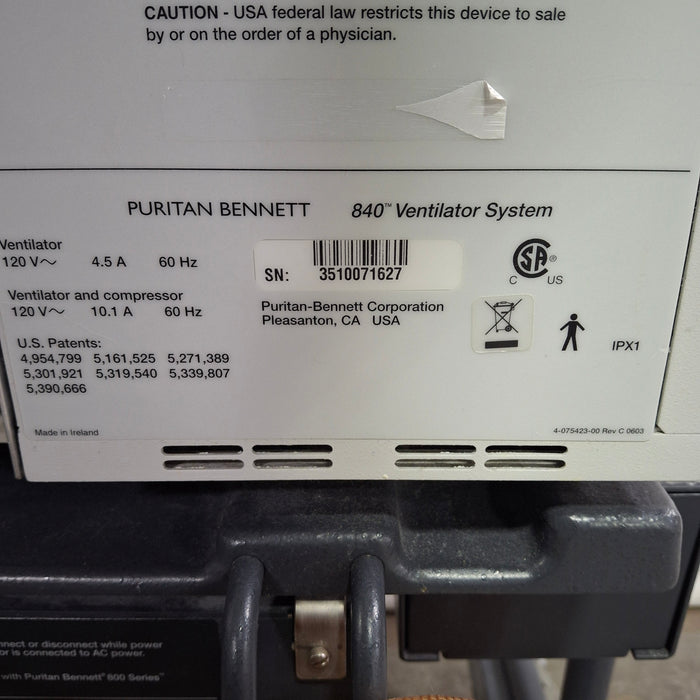 Puritan Bennett 840 Ventilator without Compressor