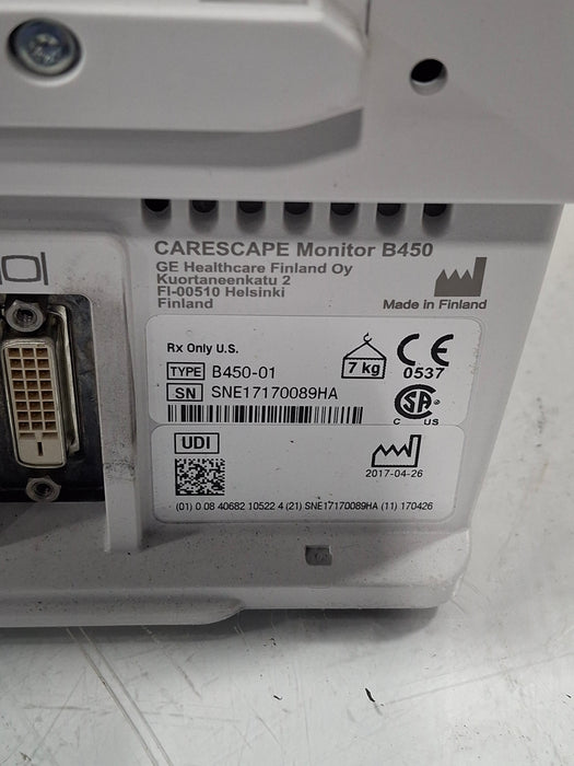 GE Healthcare Carescape B450 Critical Care Patient Monitor