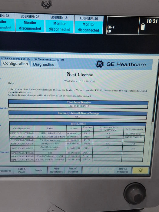 GE Healthcare GE Healthcare Carescape B650 Emergency Care Patient Monitor Patient Monitors reLink Online