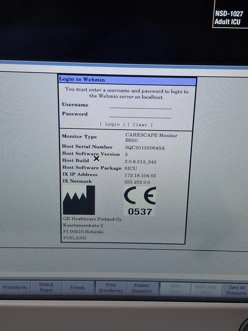 GE Healthcare GE Healthcare Carescape B650 Critical Care Patient Monitor Patient Monitors reLink Online
