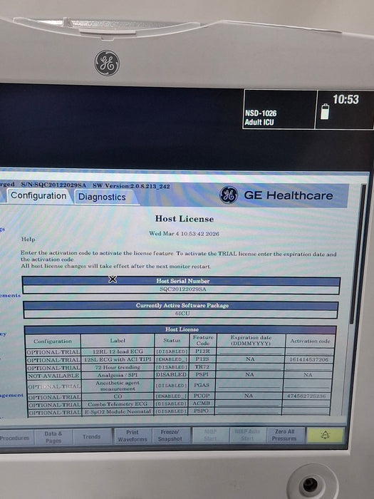 GE Healthcare Carescape B650 Critical Care Patient Monitor