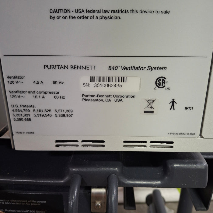 Puritan Bennett 840 Ventilator without Compressor