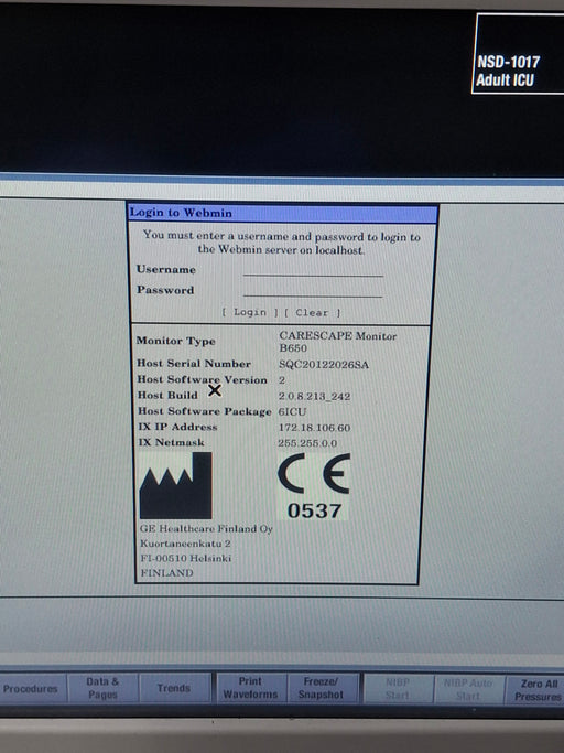 GE Healthcare GE Healthcare Carescape B650 Critical Care Patient Monitor Patient Monitors reLink Online