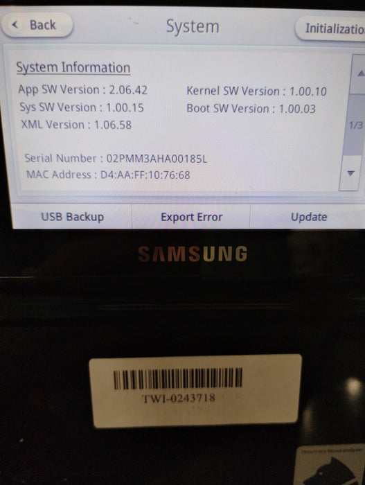 Samsung PT10V Veterinary Chemistry Analyzer