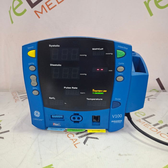 GE Healthcare Dinamap V100 - NIBP, SpO2, Temp Vital Signs Monitor