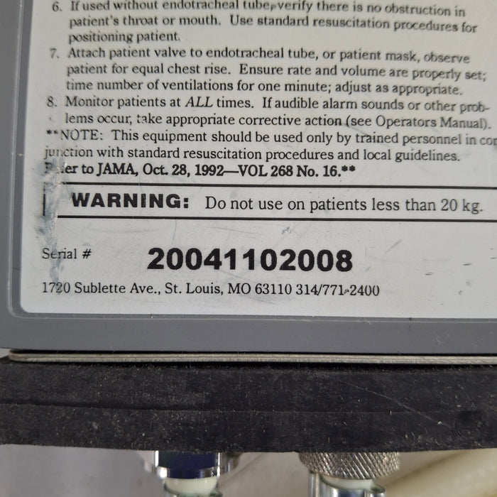 Allied Healthcare Products Autovent 3000 Transport Ventilator