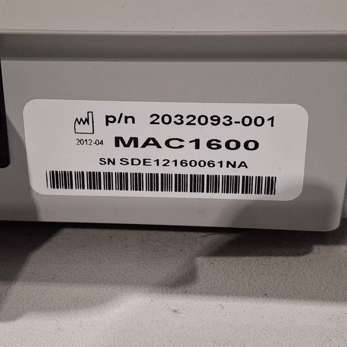 GE Healthcare MAC 1600 ECG