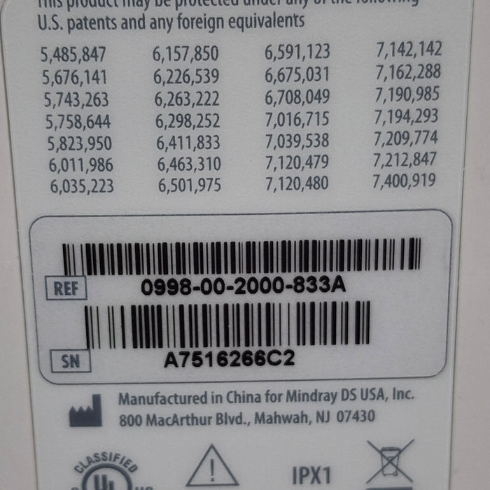 Mindray Datascope Accutorr V Vital Signs Monitor