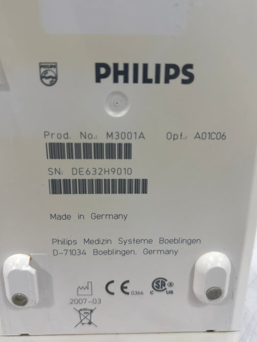 Philips M3001A-A01C06 Fast SpO2, NIBP, ECG, Temp, IBP MMS Module