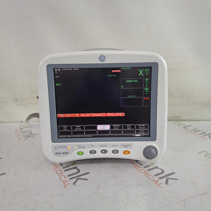 GE Healthcare Dash 4000 - GE/Nellcor SpO2 Patient Monitor