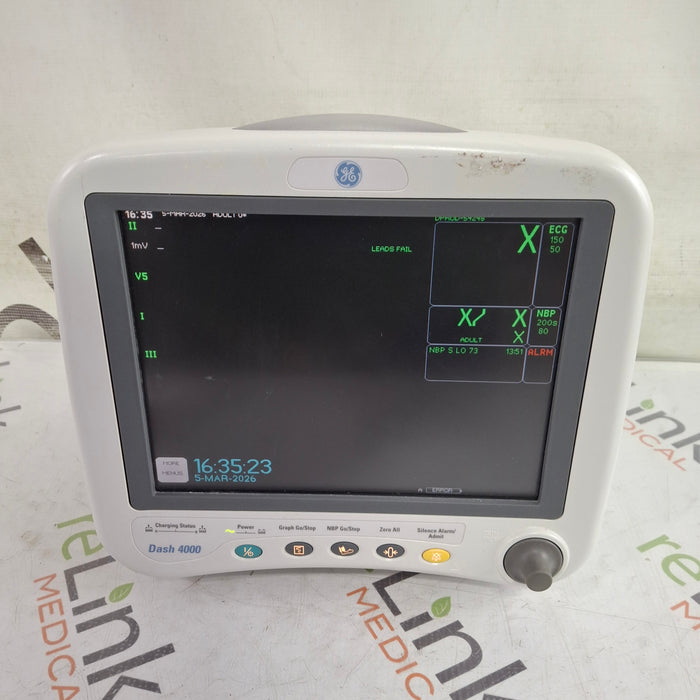 GE Healthcare Dash 4000 - GE/Nellcor SpO2 Patient Monitor