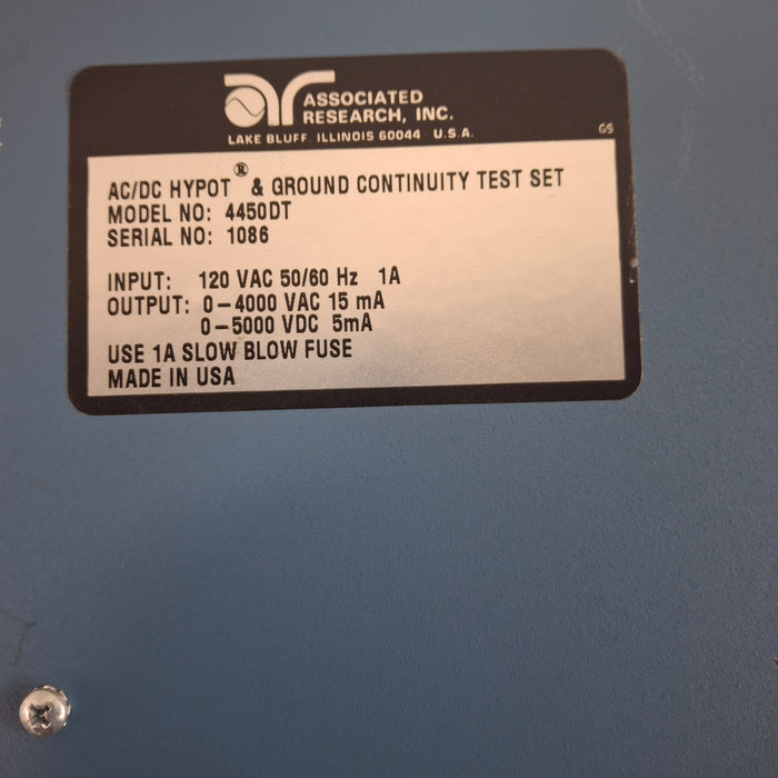 Associated Research, Inc. 4450DT AC/DC Hypot & Ground Continuity Test Set