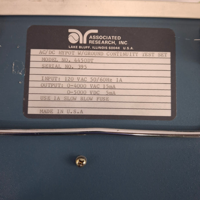 Associated Research, Inc. 4450DT AC/DC Hypot & Ground Continuity Test Set