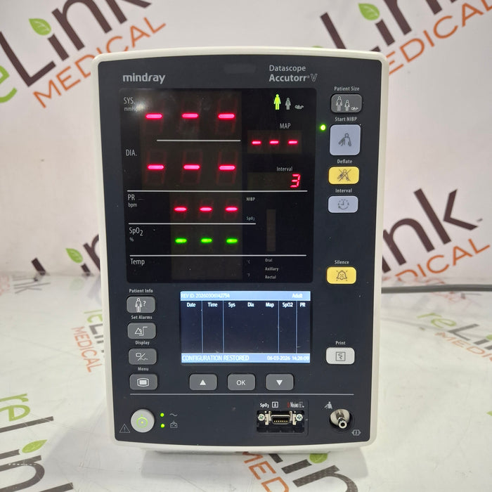 Mindray Datascope Accutorr V Vital Signs Monitor