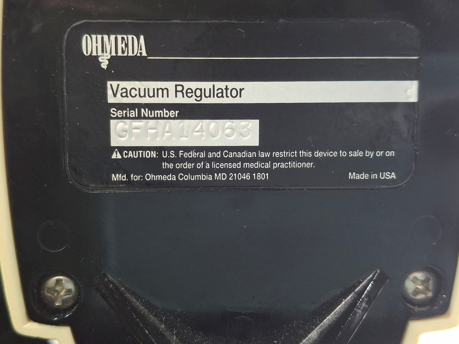 Ohmeda Medical Vacuum Regulator