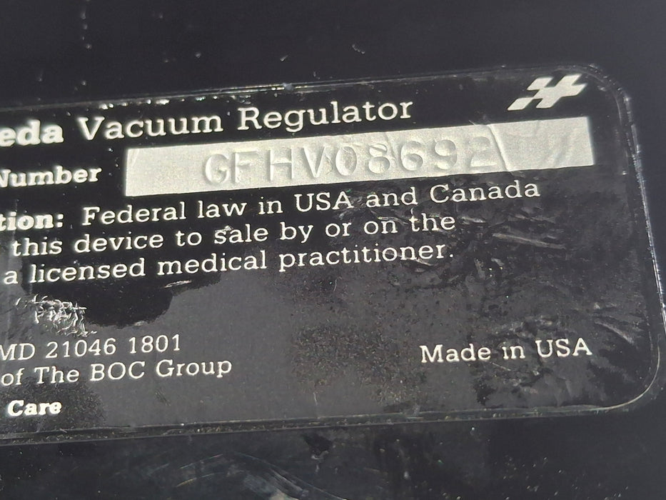 Ohmeda Medical Vacuum Regulator