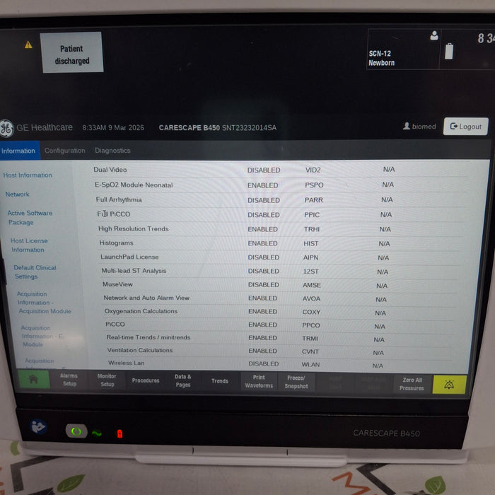 GE Healthcare GE Healthcare Carescape B450 Neonatal Care Patient Monitor Patient Monitors reLink Online