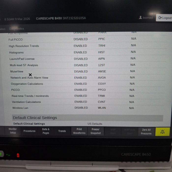 GE Healthcare Carescape B450 Neonatal Care Patient Monitor