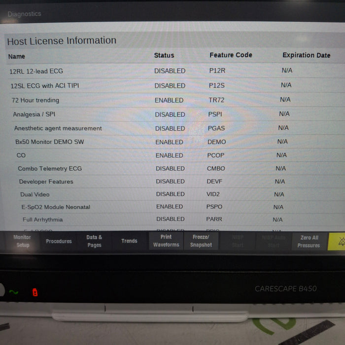 GE Healthcare Carescape B450 Neonatal Care Patient Monitor
