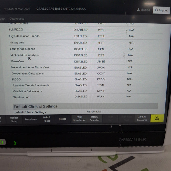 GE Healthcare Carescape B450 Neonatal Care Patient Monitor