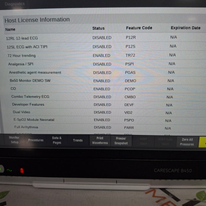 GE Healthcare Carescape B450 Neonatal Care Patient Monitor