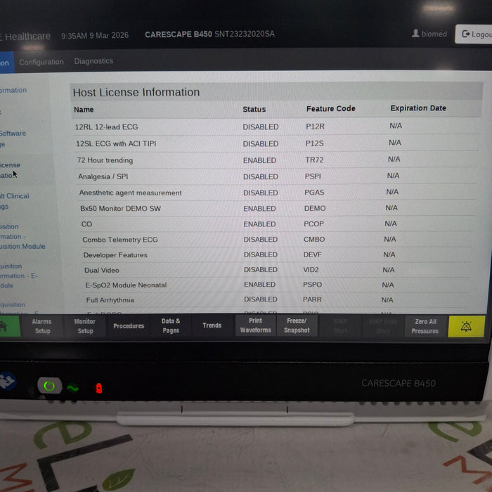 GE Healthcare Carescape B450 Neonatal Care Patient Monitor