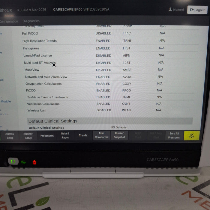 GE Healthcare Carescape B450 Neonatal Care Patient Monitor