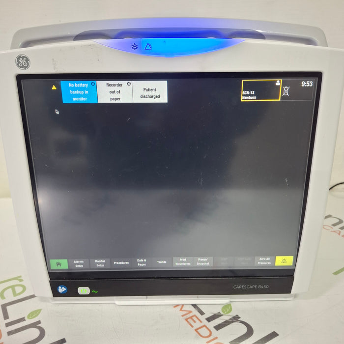 GE Healthcare Carescape B450 Neonatal Care Patient Monitor