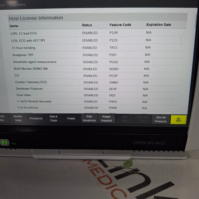 GE Healthcare Carescape B450 Neonatal Care Patient Monitor