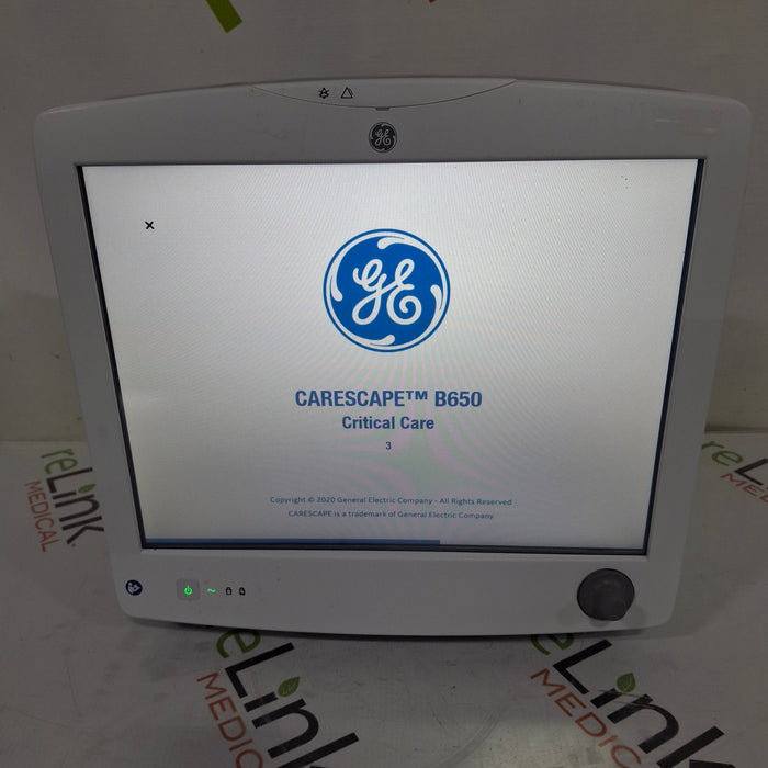 GE Healthcare Carescape B650 Critical Care Patient Monitor