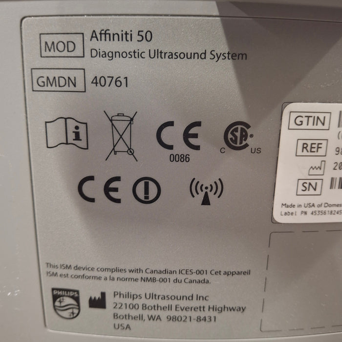 Philips Affiniti 50 Diagnostic Ultrasound System